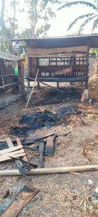 Kebakaran Kandang di Padukuhan Karang, Satu Ekor Kambing Dilaporkan Mati